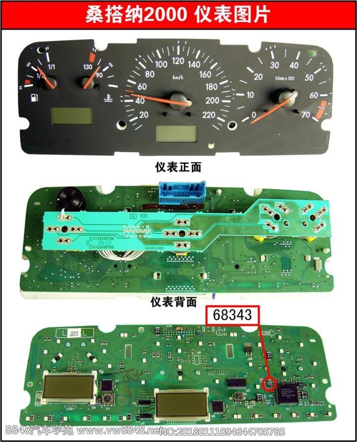 里程表图片及免拆图 桑搭纳2000